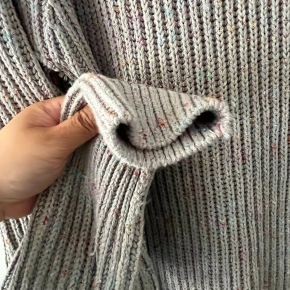 NWT Free People Leo Tunic Silver Gleam Gray Cowl Neck Sweater sz XS - Picture 5 of 14